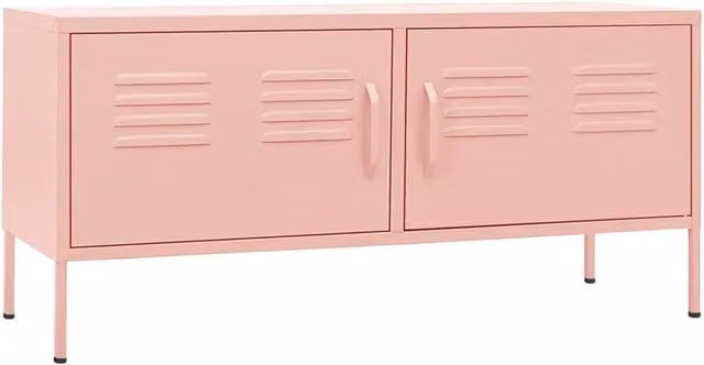 Berkfield Home Pink Metal TV Cabinet W/D/H: 105 x 35 x 50 cm