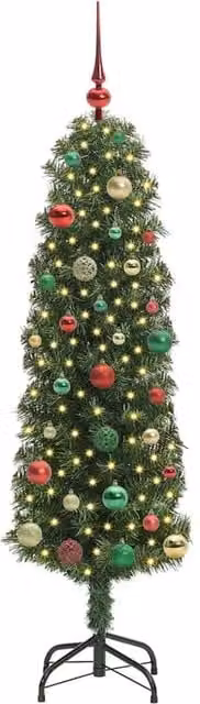 Berkfield Home Green Artificial Christmas Tree with 150 Warm White LEDs and Stand – 1