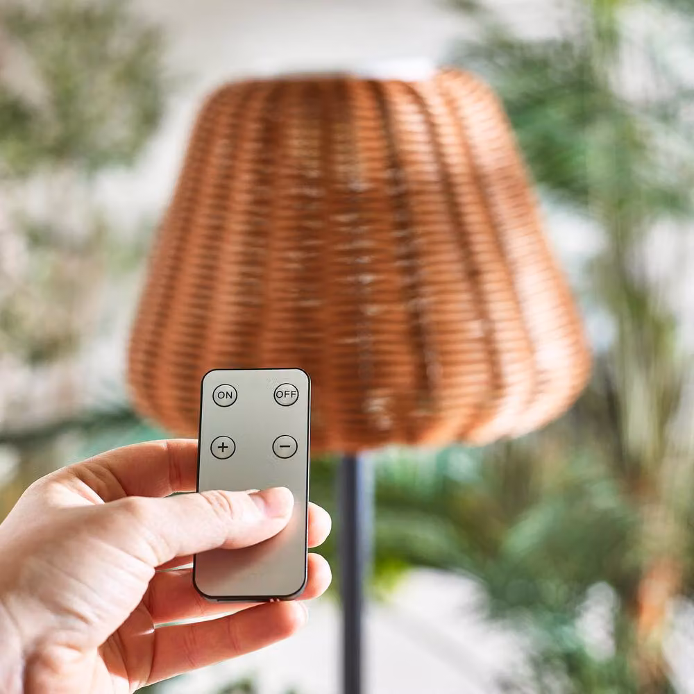 FurnitureboxUK Sundara Solar LED Rattan Outdoor Table Light in Brown – 2