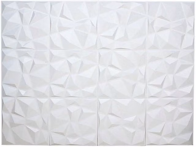 SPETLEK Modern Geometric Decorative Wall Panels, White, 10pcs, 50 x 50 cm