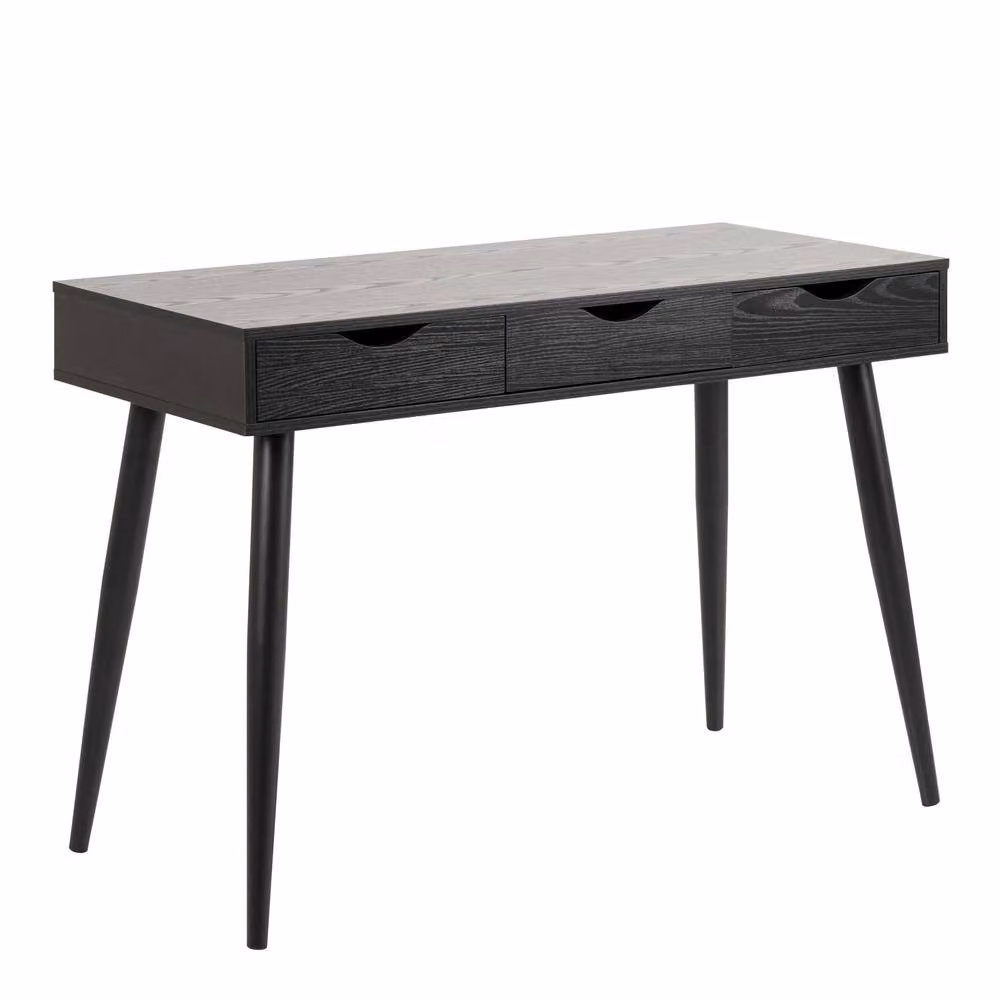 Wyld Haus Dresden Black Modern Writing Desk with Ash Top and Matte Metal Base – 2