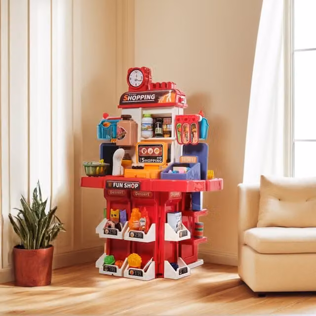 Kidkid 2 in 1 Children Pretend Kitchen Playset in Red