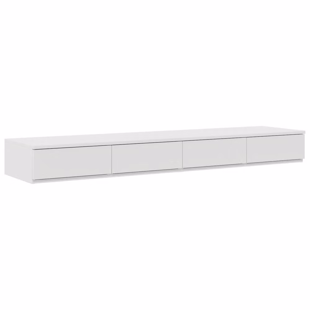Berkfield Home White Bed Drawers in MDF, W/D/H: 140 x 36.5 x 36.5 cm