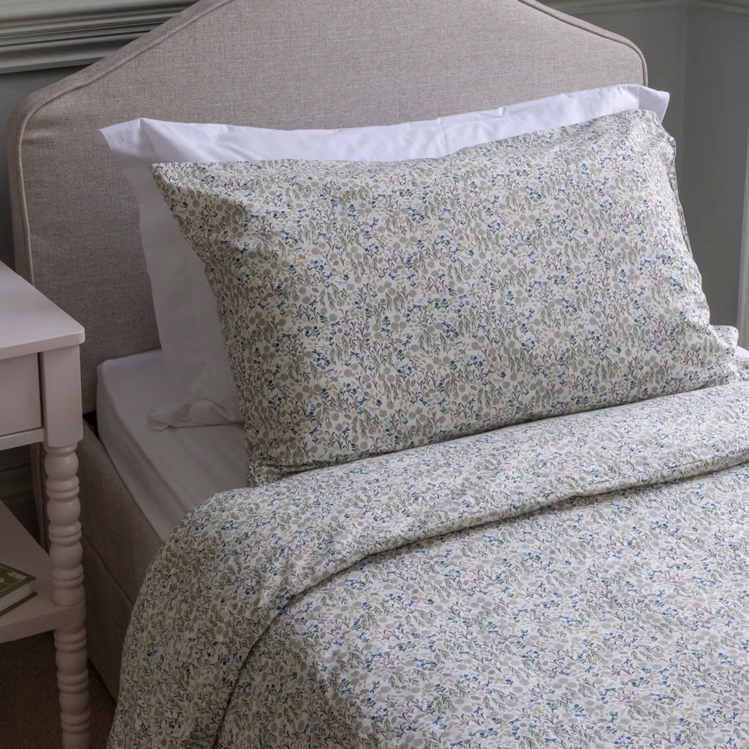 Avery Row Riverbank Organic Cotton Single Bedding Set, Floral Design in Green, Blue and Multicolour, Duvet Cover 140 x 200 cm and Pillowcase 50 x 75 cm – 2