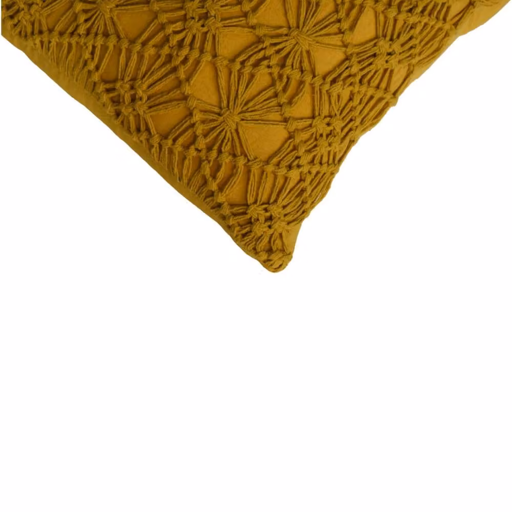 Wyld Haus Hautvillers Set of 2 Handwoven Yellow Cushion Covers, W/D/H: 45 x 45 x 45 cm – 4