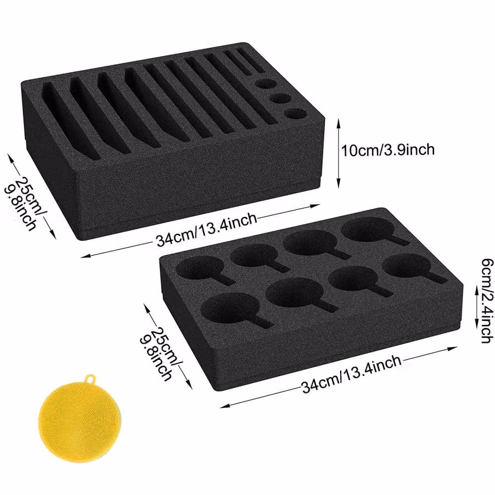 Havendro Set of 2 Foam Cup and Plate Holders in Black for Caravans, Motorhomes and Boats – 2