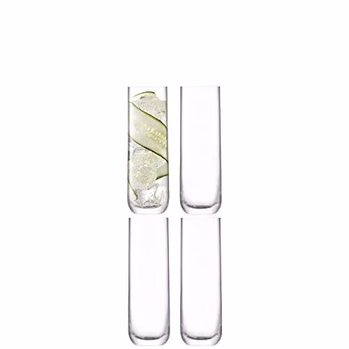 LSA International Borough Transparent Glass Tumbler Set of 4, 420 ml