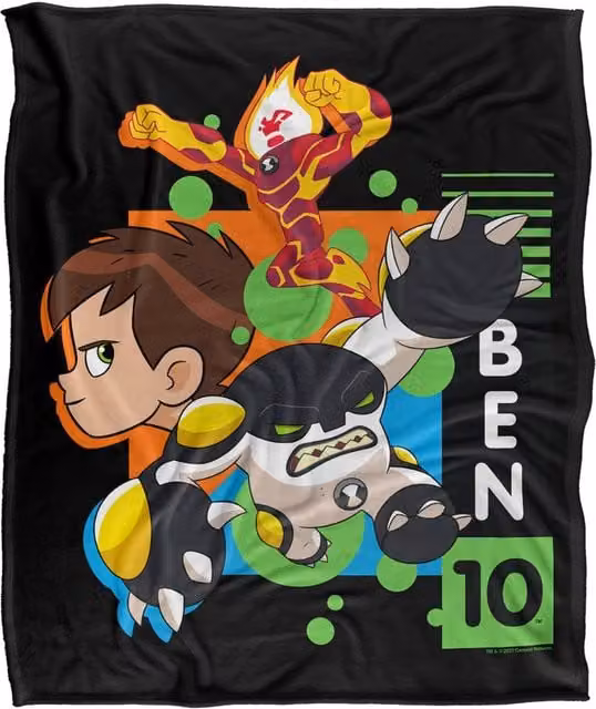 Cartoon Network Ben 10 The Vibe Extra Large Super Soft Fluffy Polyester Throw Blanket in Multicolour – 1