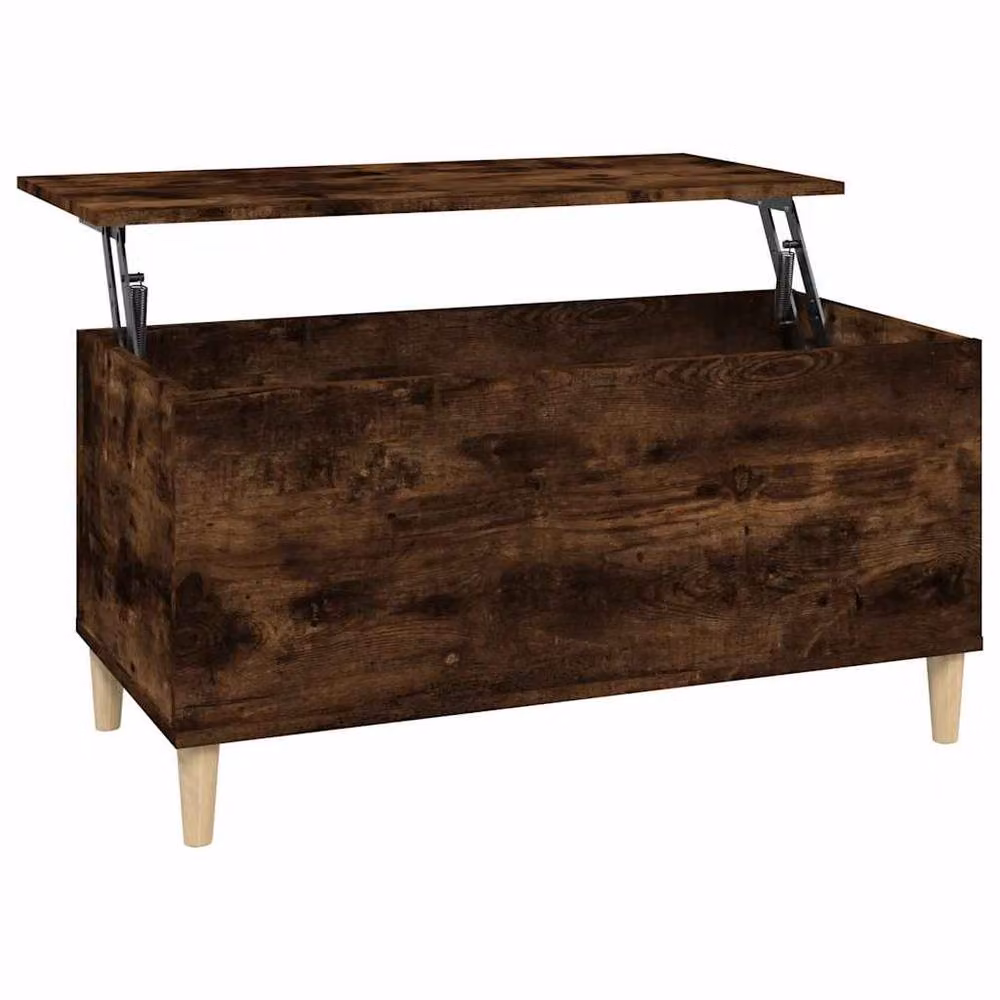 Berkfield Home Decorative Coffee Table in Smoked Oak and Brown, W: 90 cm, D: 44.5 cm, H: 45 cm – 2