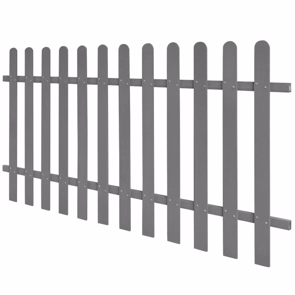 Berkfield Home Grey WPC Palisade Picket Fence, W: 200 cm, H: 100 cm – 2