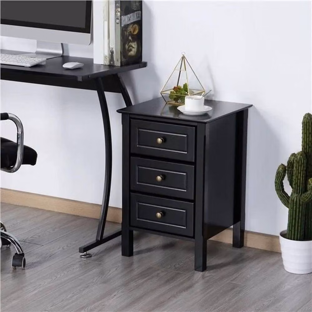 EONLION Black 3-Drawer Bedside Table Chest – 4