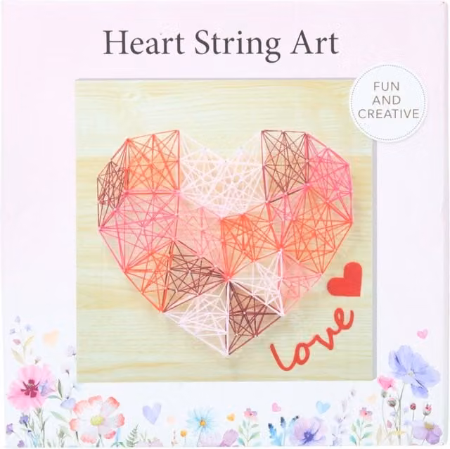 Art Studio Heart String Art Kit for Adults in Multicolour