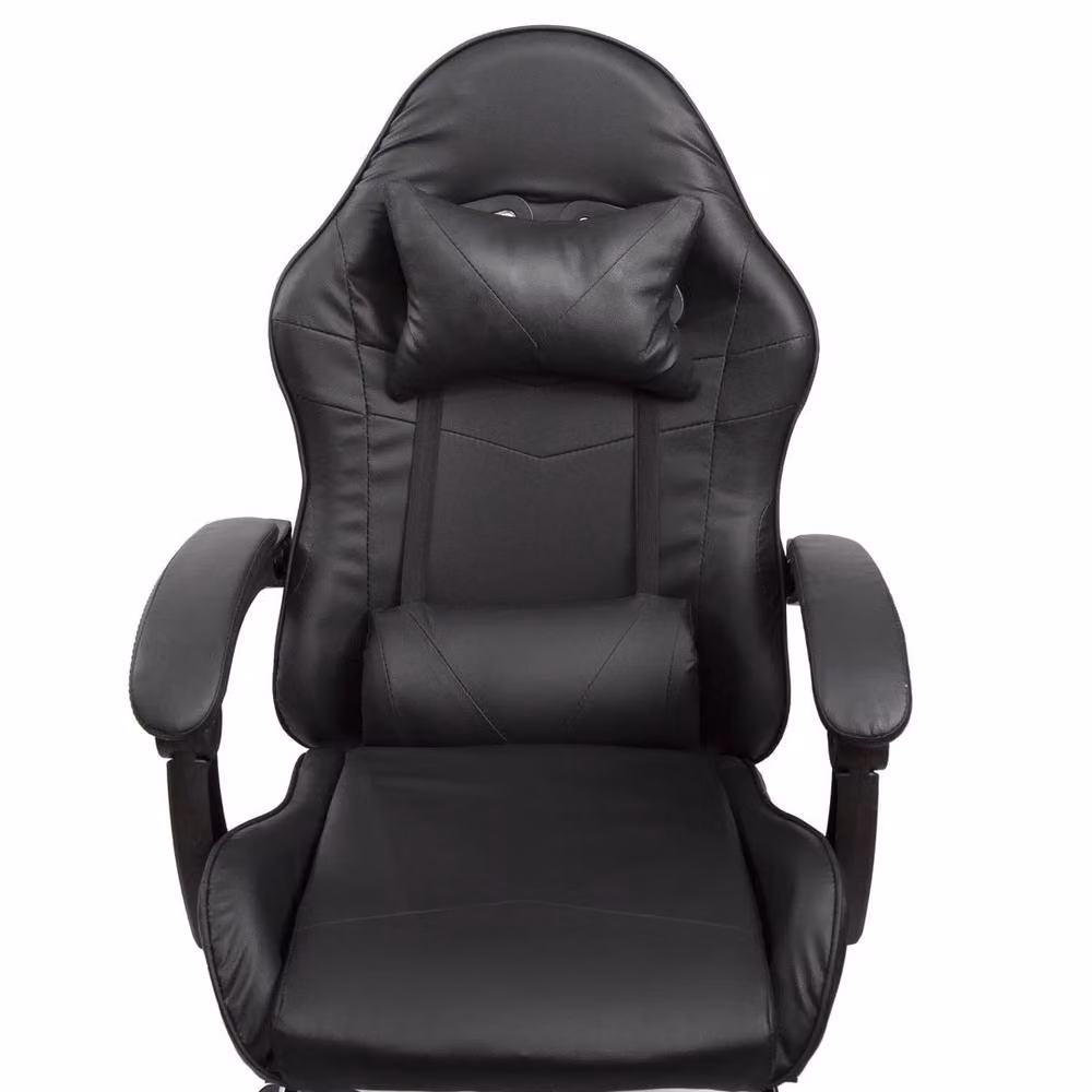 EONLION Black Synthetic Leather Gaming Chair with Headrest and Armrests – 4