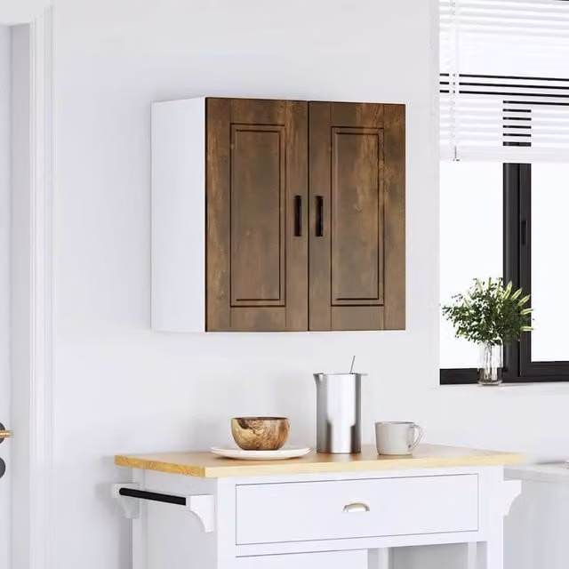 Berkfield Home Porto Smoked Oak Kitchen Wall Cabinet in Brown – 1