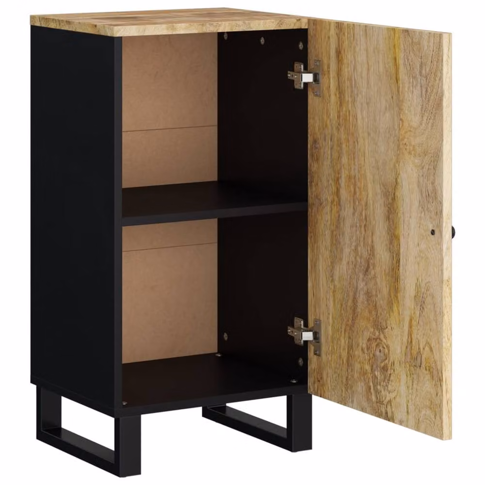 Berkfield Home Mango Wood Sideboard with Door in Brown, W/D/H: 40 x 31 x 75 cm – 3
