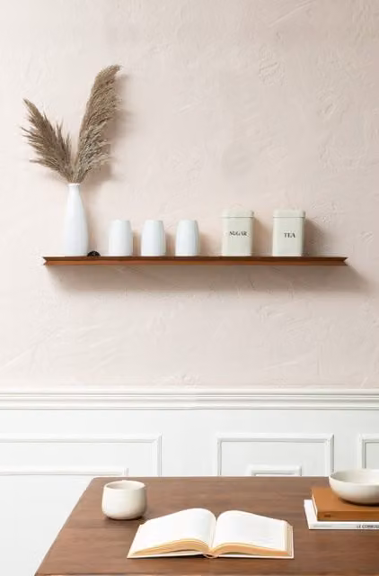 MH London Hamish Large Wall Mounted Floating Storage Shelf in Solid Walnut Wood – 1