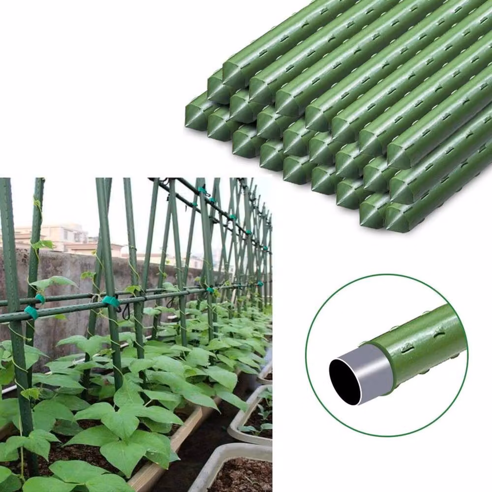 Spetlek 24-piece Green Plastic Coated Metal Garden Plant Stakes for Vegetable Support – 4