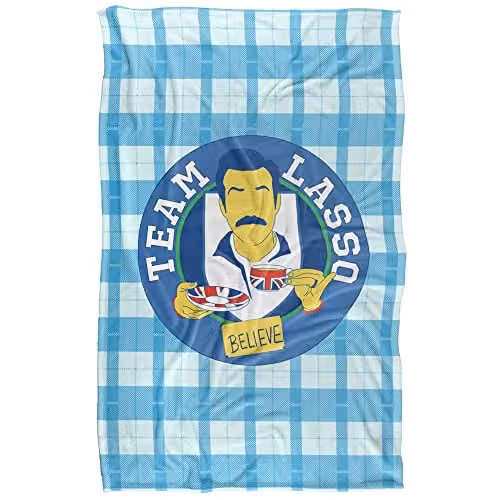 Warner Bros. Ted Lasso Team Lasso Silky Touch Super Soft Fleece Throw Blanket, Blue Multicolour, W/D/H: 91 x 147 cm – 1