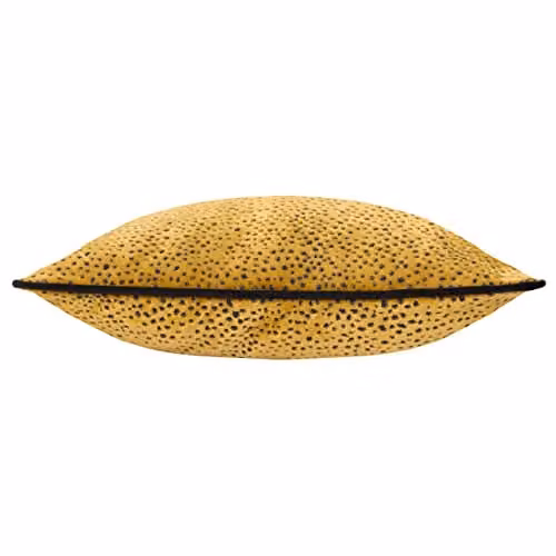 Paoletti Estelle Square Velvet Cushion with Removable Cover, Gold and Black – 2