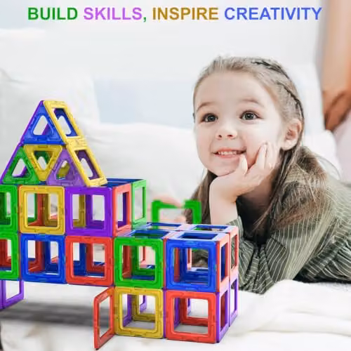 Desire Deluxe 40pc Multicolour Magnetic Building Blocks STEM Educational Construction Toy Set – 5