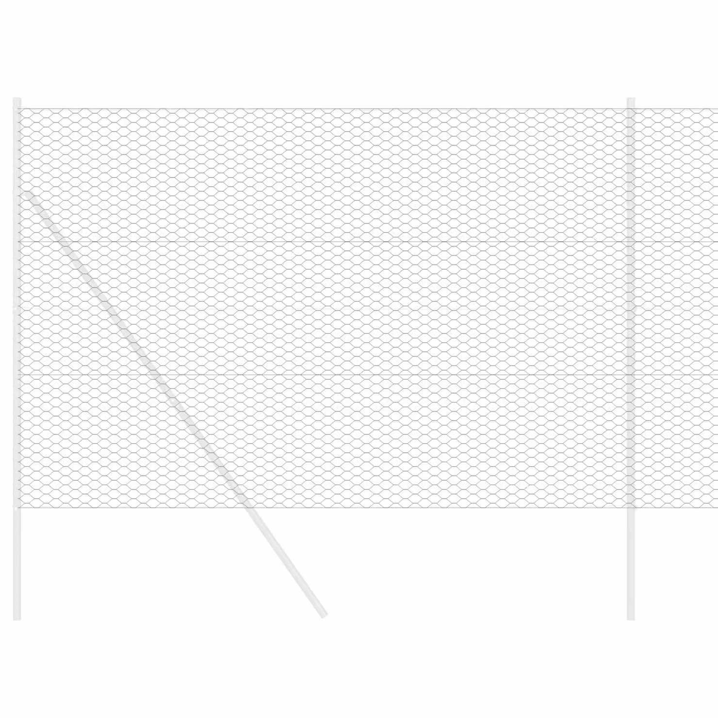 Berkfield Home Hexagon Grey Galvanised Steel Fence, W: 10 m, H: 1.5 m – 2