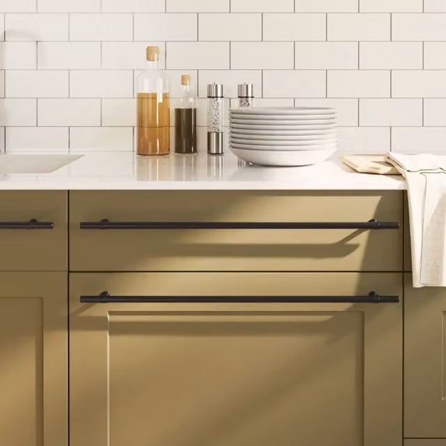 Berkfield Home Matt Black Stainless Steel Bar Cabinet Handles, 20 Pack, Length: 48 cm – 1