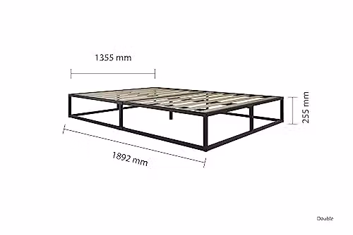 Birlea Soho Modern Metal Platform Bed in Black, W/D/H: 140 x 200 x 135 cm – 2