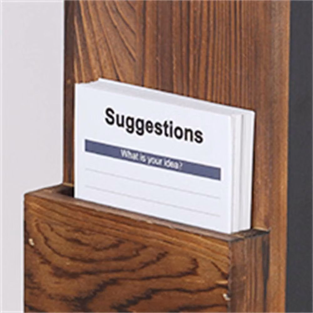 NESTLUNE Solid Wood Suggestion Box with Chalkboard in Brown – 5