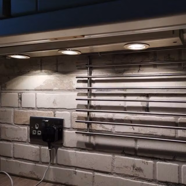 Eglo Kob LED Under Cabinet Light in Silver and White with Warm White LED