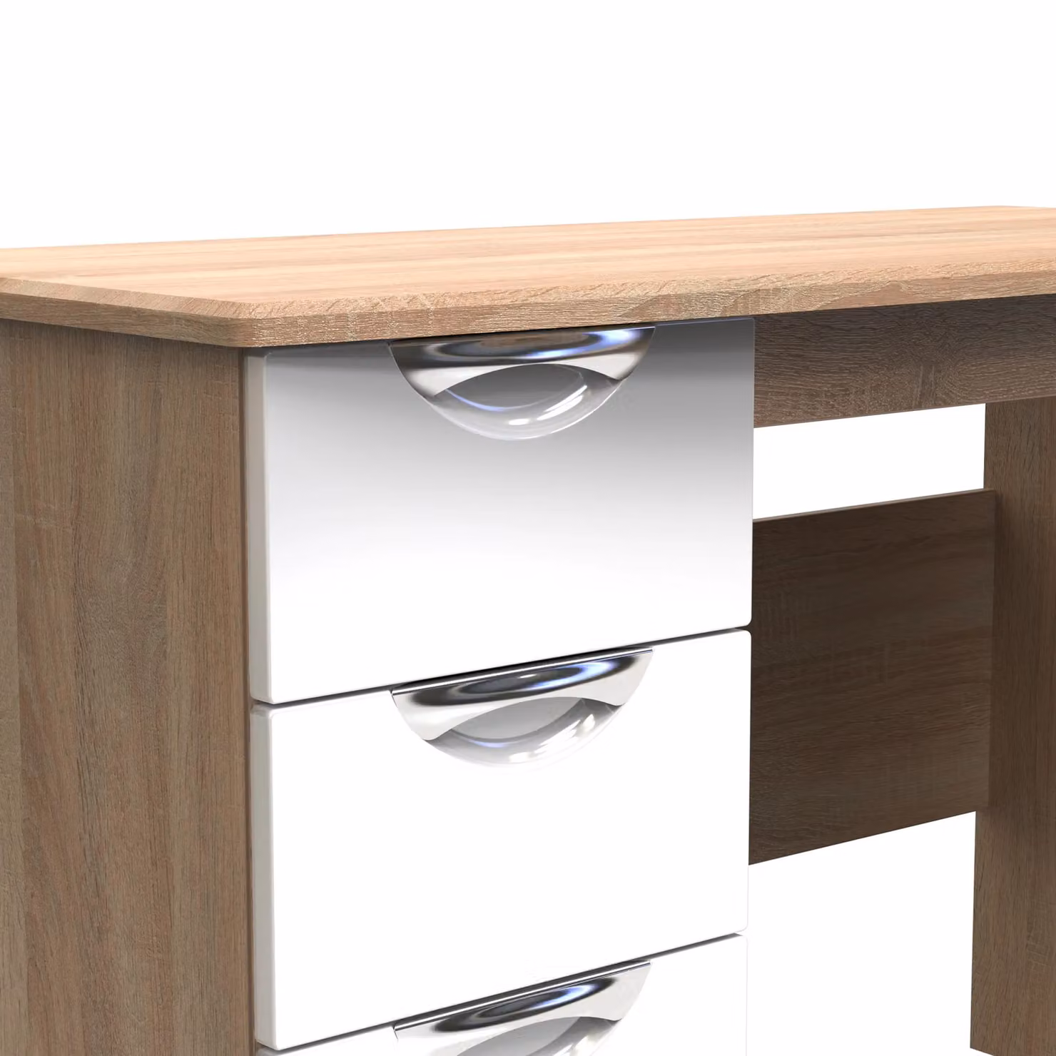 2 U Holborn 3 Drawer Desk in White, Ready Assembled – 3