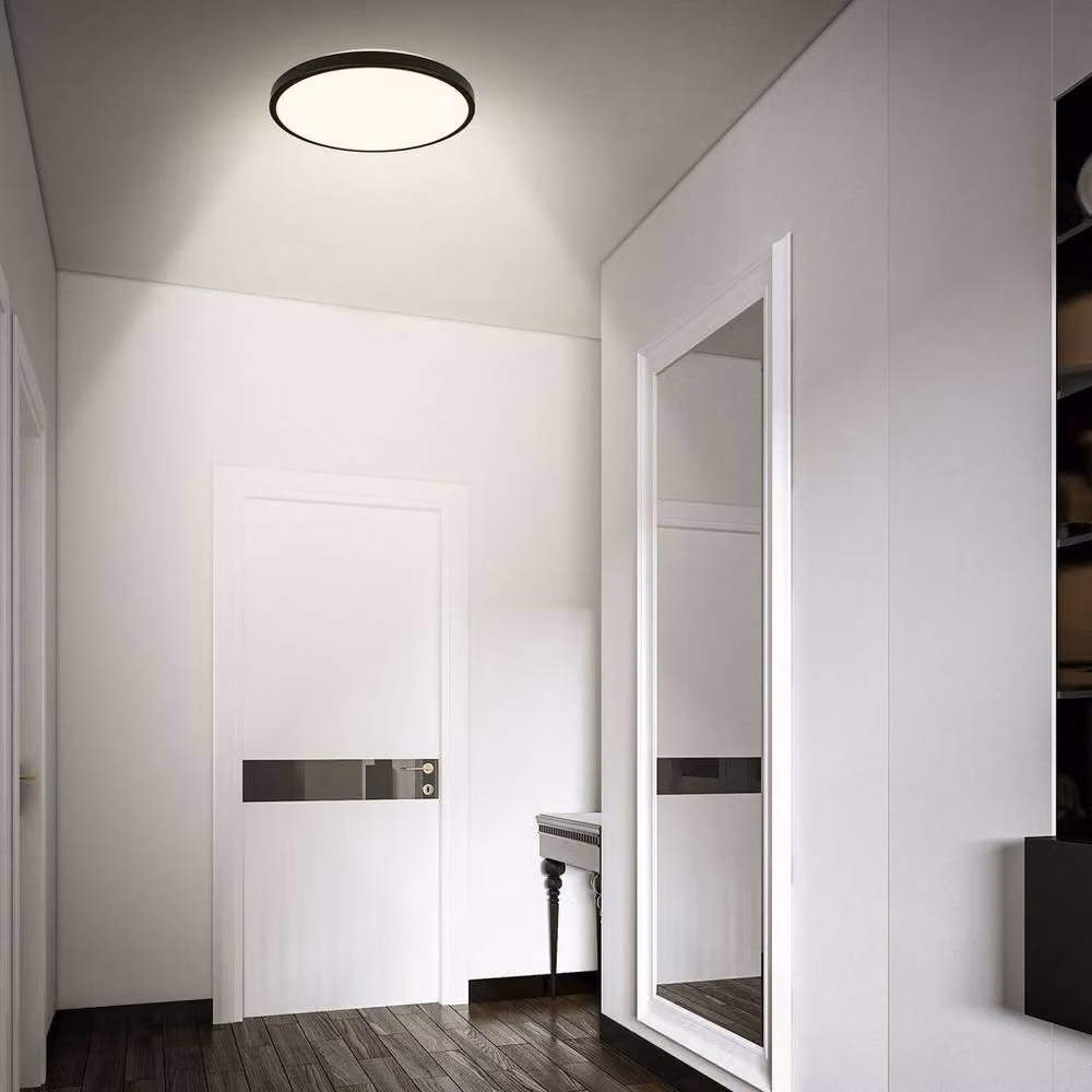 Briloner Black LED Ceiling Light with Motion Sensor and Warm White Light, IP54, W/D/H: 29 x 29 x 7.5 cm – 3