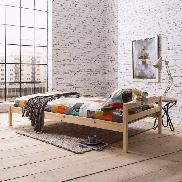 Noa and Nani Sussex Single Bed Frame in Untreated Pine, 90 x 190 cm