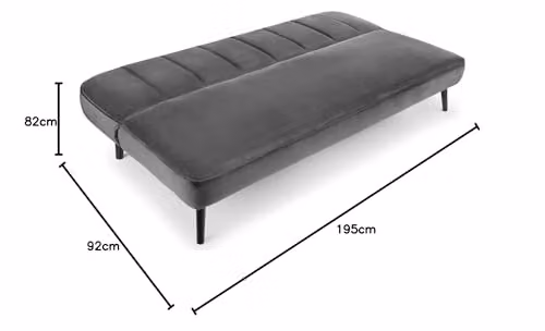 Julian Bowen Miro Grey Velvet Click Clack Sofabed – 2