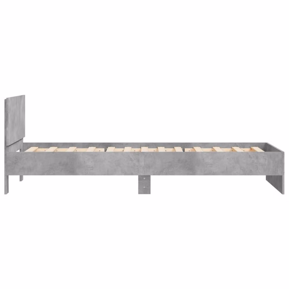 Berkfield Home Durable Bed Frame with Headboard in Grey, W/D/H: 200 x 100 x 70 cm – 3