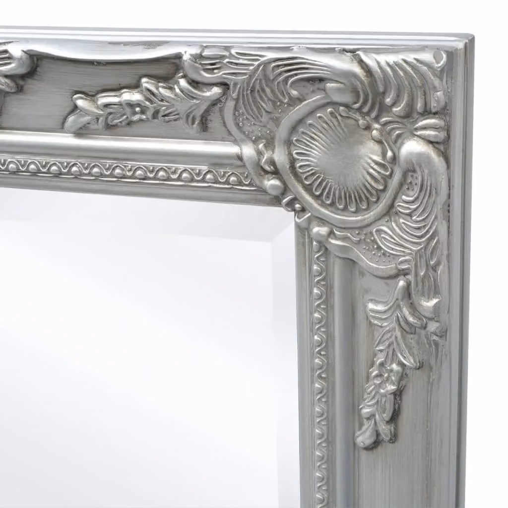 Berkfield Home Antique Baroque Style Rectangular Wall Mirror, Silver, W: 100 cm, H: 50 cm, D: 50 cm – 3