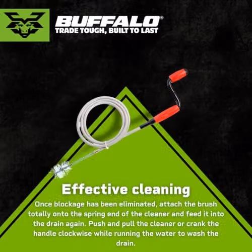 Buffalo Pipe and Drain Cleaning Unblocking Coil, Grey, 1.5m – 3