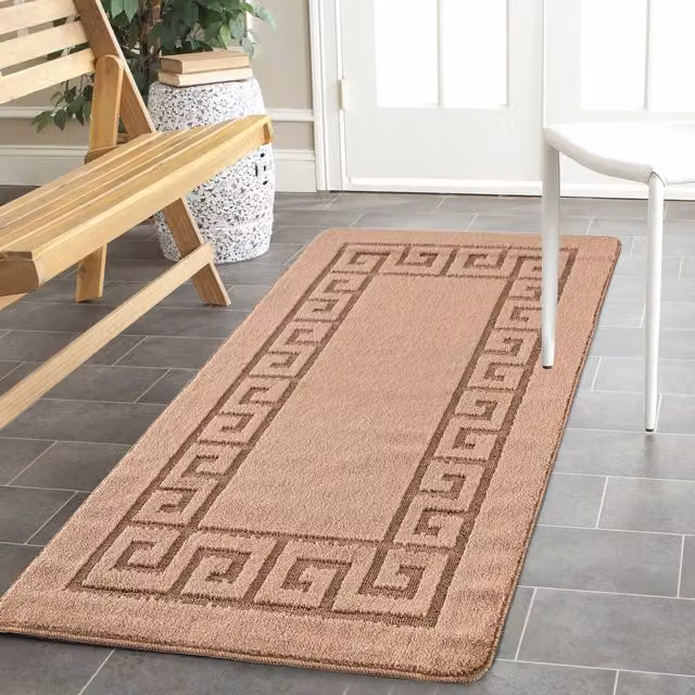 Smart Living Non Slip Plain Gel Back Rectangular Mat, Beige, W: 80 cm, L: 150 cm