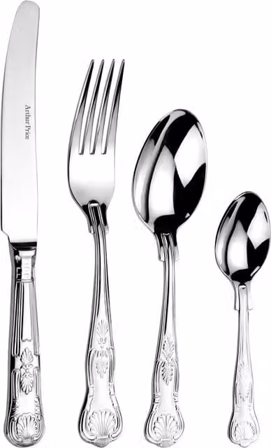 Arthur Price Kings 24 Piece Stainless Steel Cutlery Set for 6 People in Polished Silver with Case