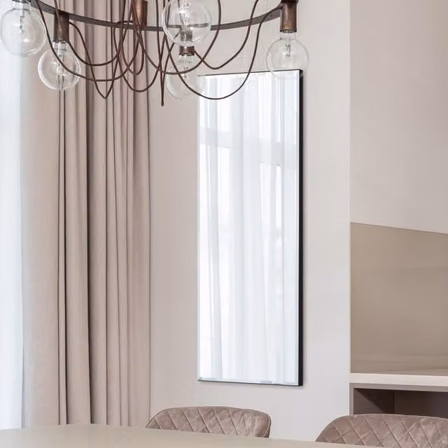 MirrorOutlet Single Bevelled Venetian Rectangular Glass Mirror in Silver, W: 120 cm, H: 40 cm