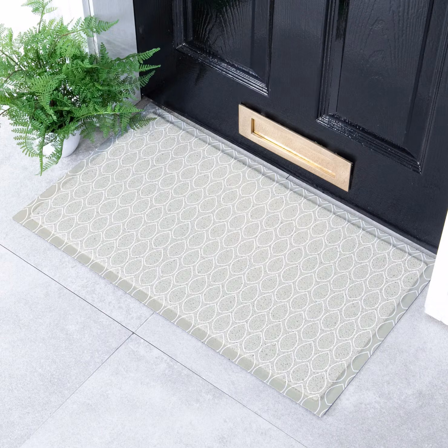 Artsy Mats Teardrop Sage Green and Beige Indoor Outdoor Doormat, W: 70 cm, D: 40 cm – 2