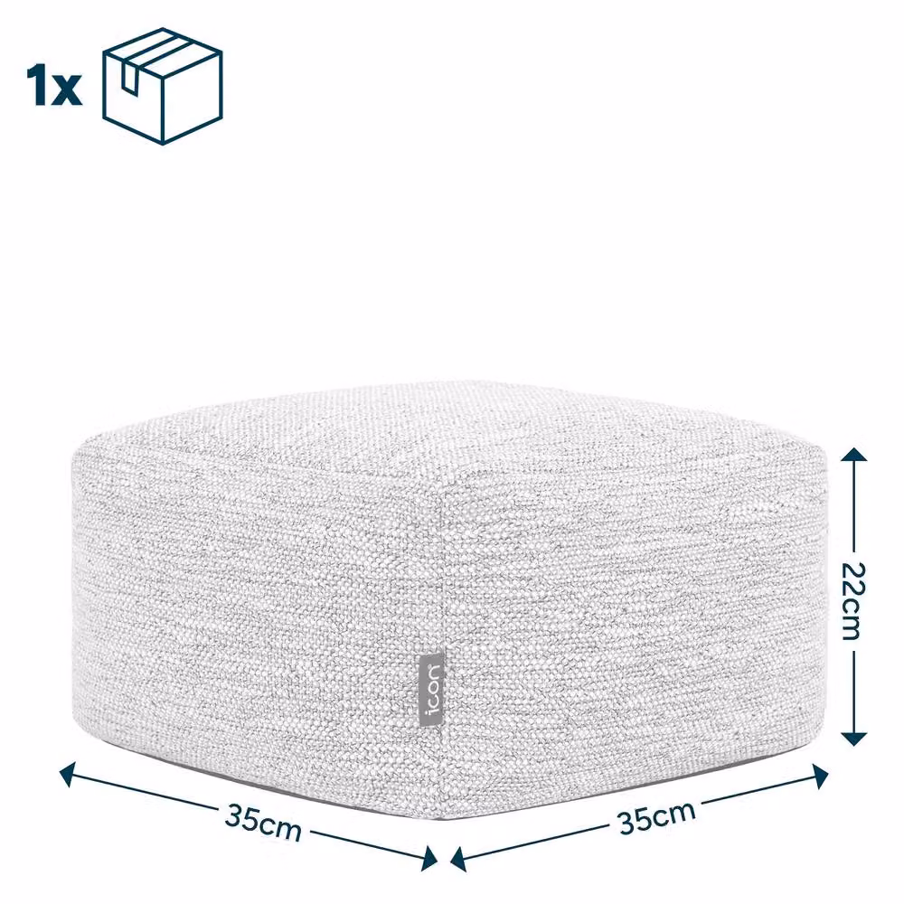 ICON Woven Bean Bag Footstool in Beige – 2