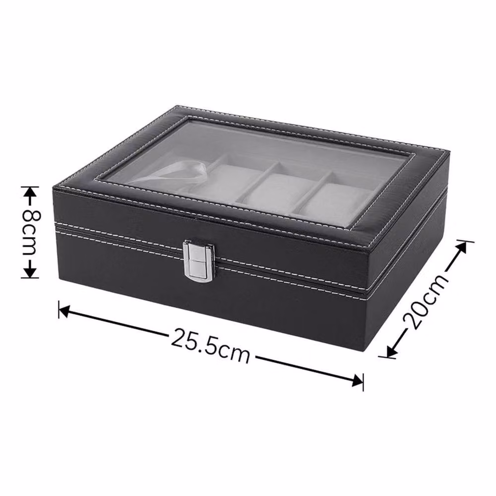 FORGEVIO Black Lockable 10 Grid Box with Transparent Glass and Metal Details – 2