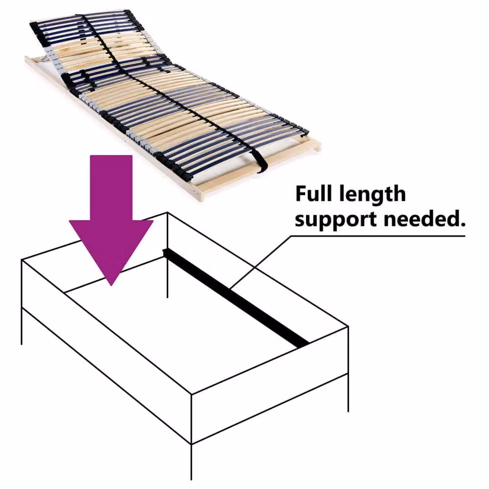 Berkfield Home 7-Zone Slatted Bed Base with 42 Cambered Wood Slats, W: 80 cm, L: 200 cm – 2