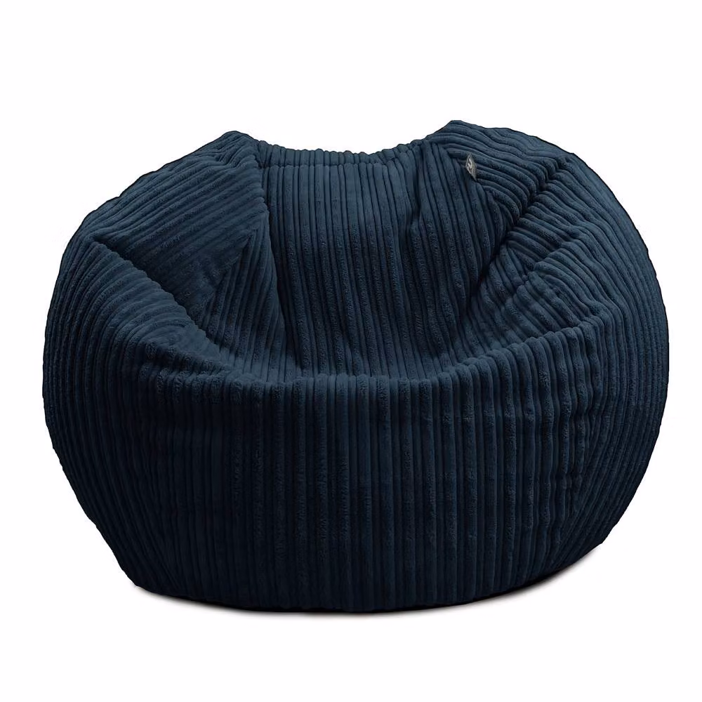 rucomfy Classic Kids Bean Bag Chair, Navy Blue Jumbo Cord Slouchbag with Removable Cover – 3