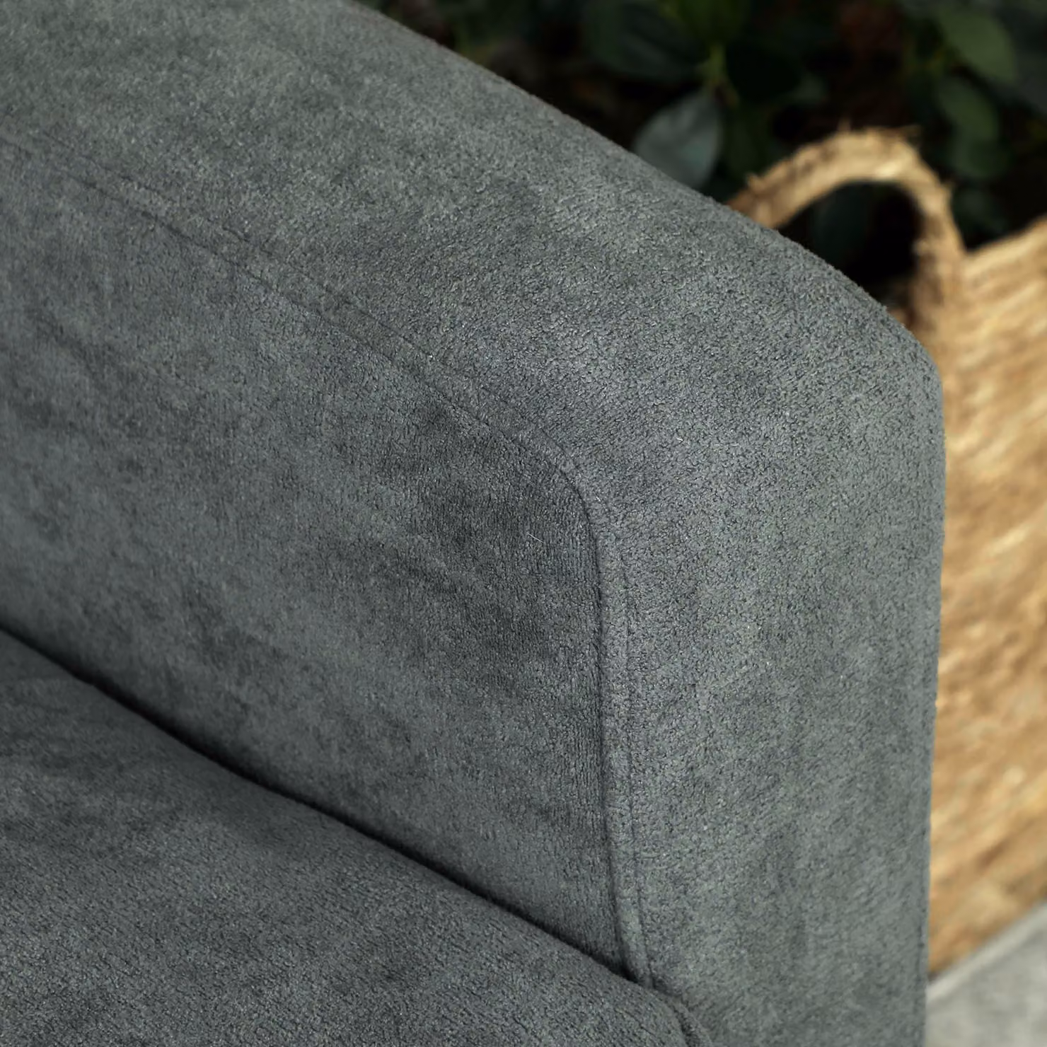 HOMCOM Two-Seater Upholstered Velvet Sofa in Grey – 6