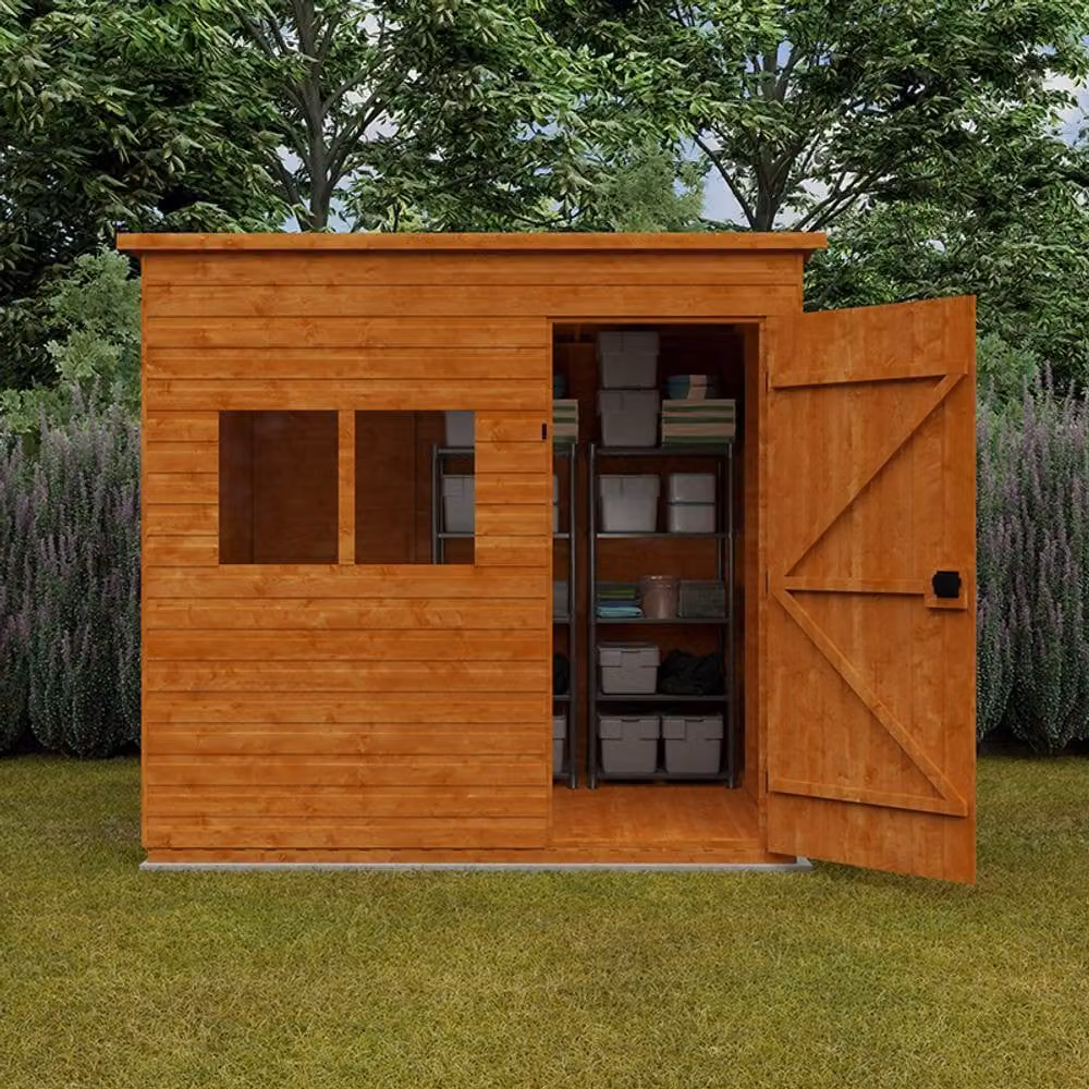 Buttercup Farm Deluxe Pent 12mm Wood Garden Shed in Burnt Orange – 2
