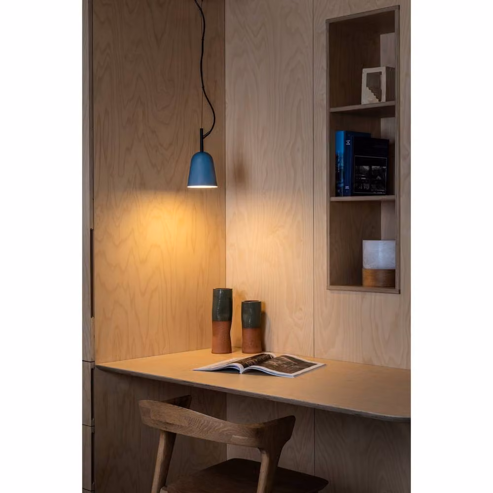 Netlighting Studio Dome Pendant Ceiling Light in Matt Black and Blue – 5
