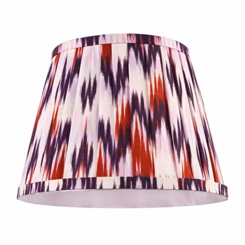 Happy Homewares Purple and Multicolour Pleated Cotton Fabric Cylinder Lamp Shade, W/D/H: 18 x 18 x 25 cm – 1