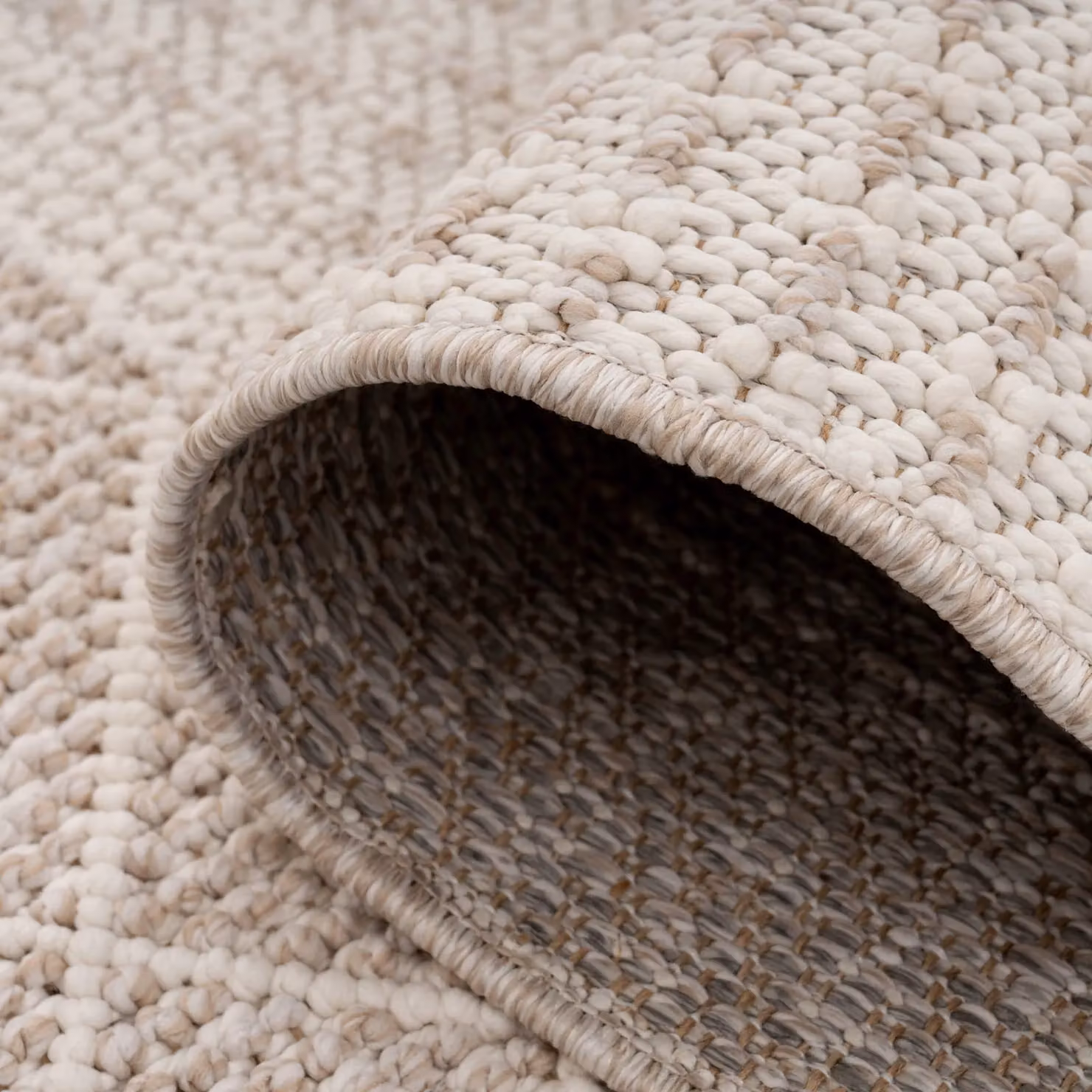 Kukoon Beige and Brown Plush Textured Looped Pile Area Rug, W: 80 cm, L: 150 cm – 2