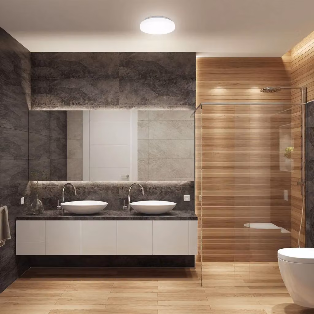 B.K.Licht Modern White LED Bathroom Ceiling Light, 10W, 900Lm, Neutral White 4000K, IP44, Diameter: 22 cm – 4